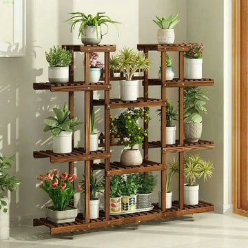 Multi-Tier Wooden Plant Stand – Indoor & Outdoor Flower Pot Display Shelf for Balcony, Garden & Living Room