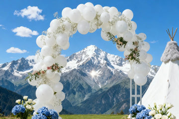 3 Layer White Wedding Arch Stand – Metal Balloon Backdrop Frame Pergola for Wedding Ceremony & Event Decoration