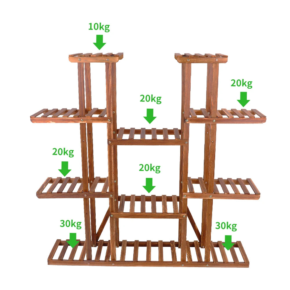 Multi-Tier Wooden Plant Stand – Indoor & Outdoor Flower Pot Display Shelf for Balcony, Garden & Living Room
